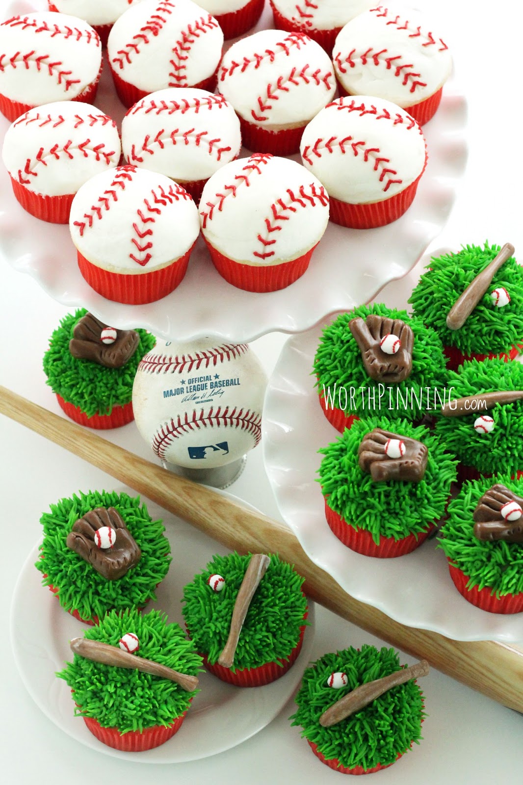 baseball cupcakes